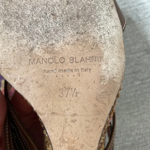 Manolo Blahnik Raffia Wedge sandal - Picture 6 of 9